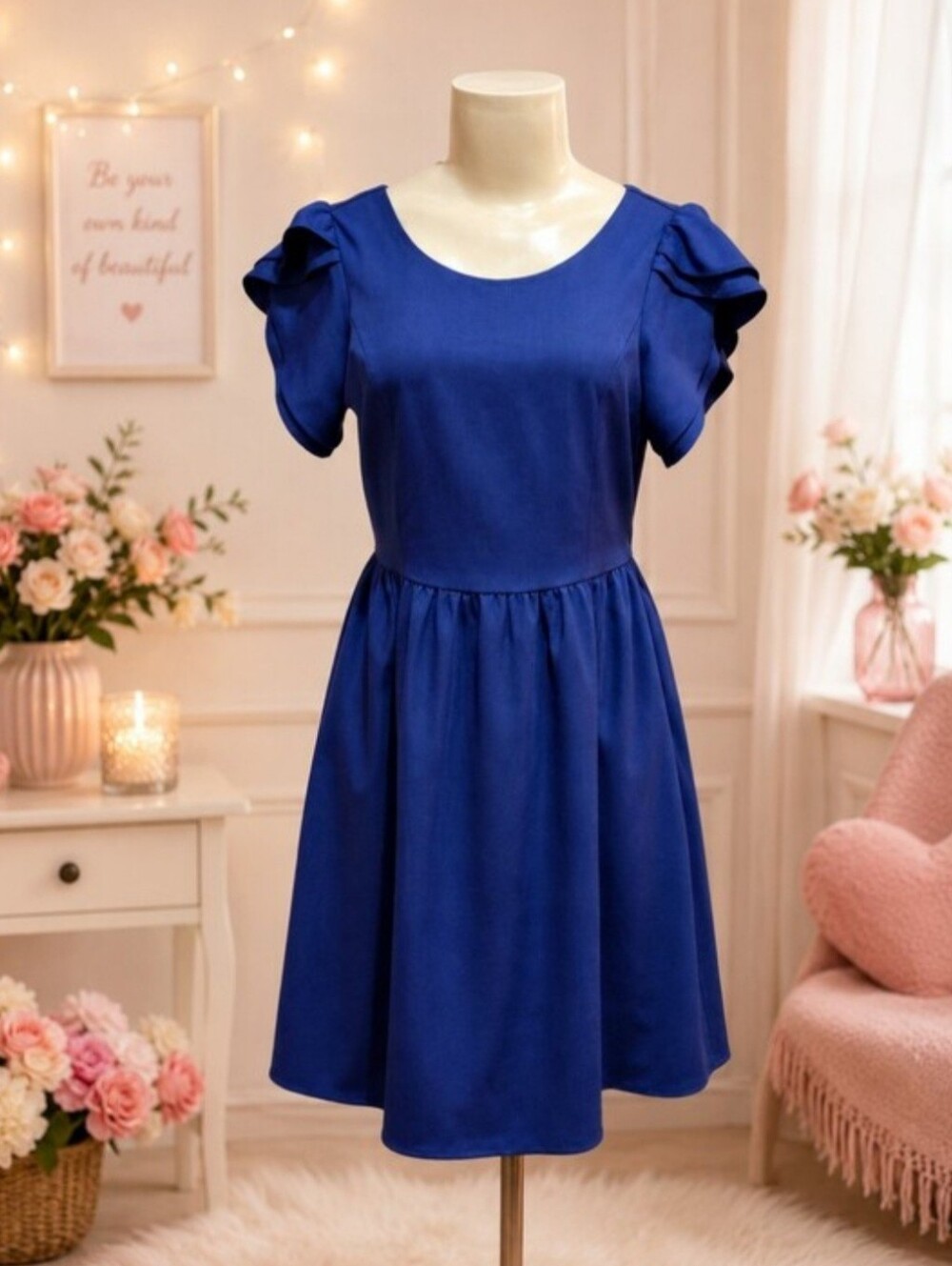 Navy Blue Ya Los Angeles Dress Sz. Large EUC Women